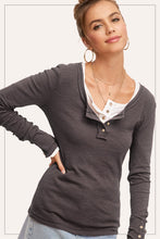 Load image into Gallery viewer, The Leah Stitched Henley