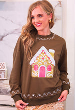 Load image into Gallery viewer, Foil Gingerbread House Pullover