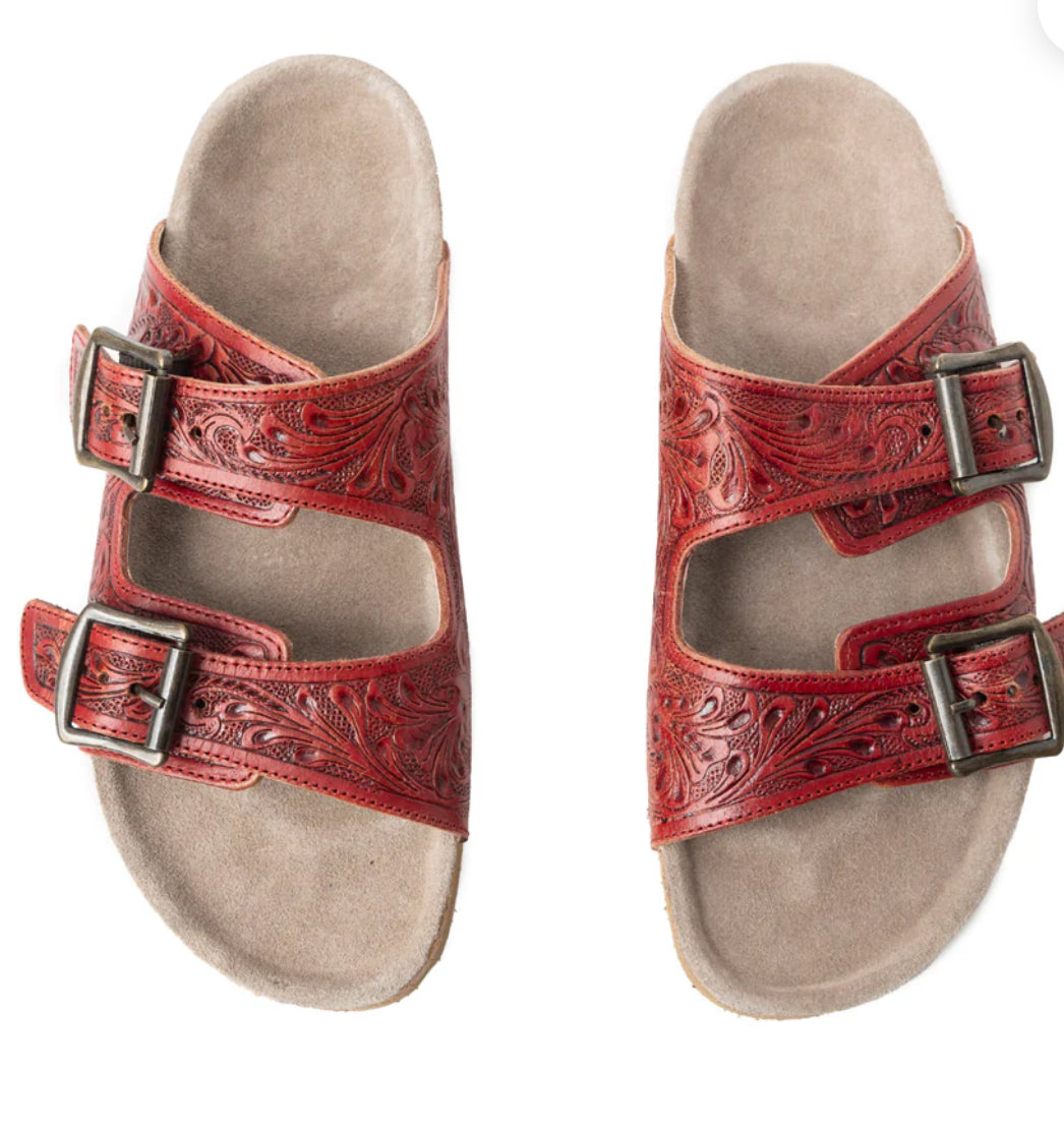 Myra Falling Feathers Red Sandals