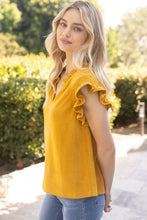 Load image into Gallery viewer, The Patton Suede Ruffle Top
