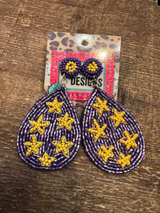 The TearDrop GameDay Beaded Earring