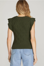 Load image into Gallery viewer, The Cable Knit Ruffle Sweater
