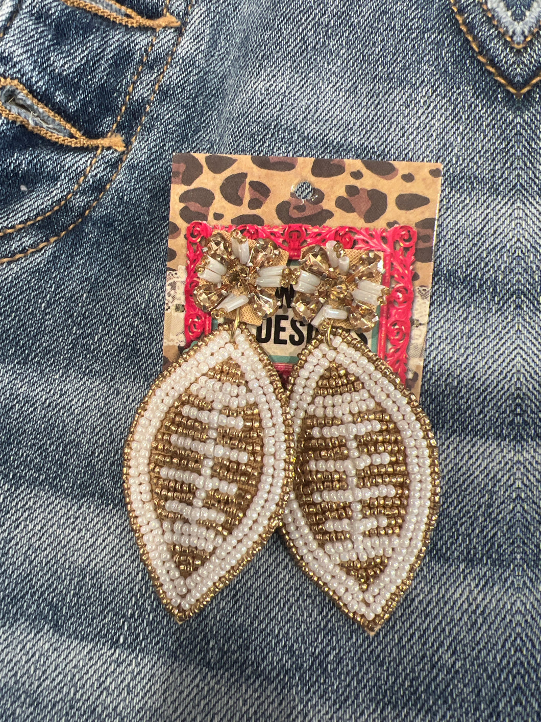 The Football Beaded Earring