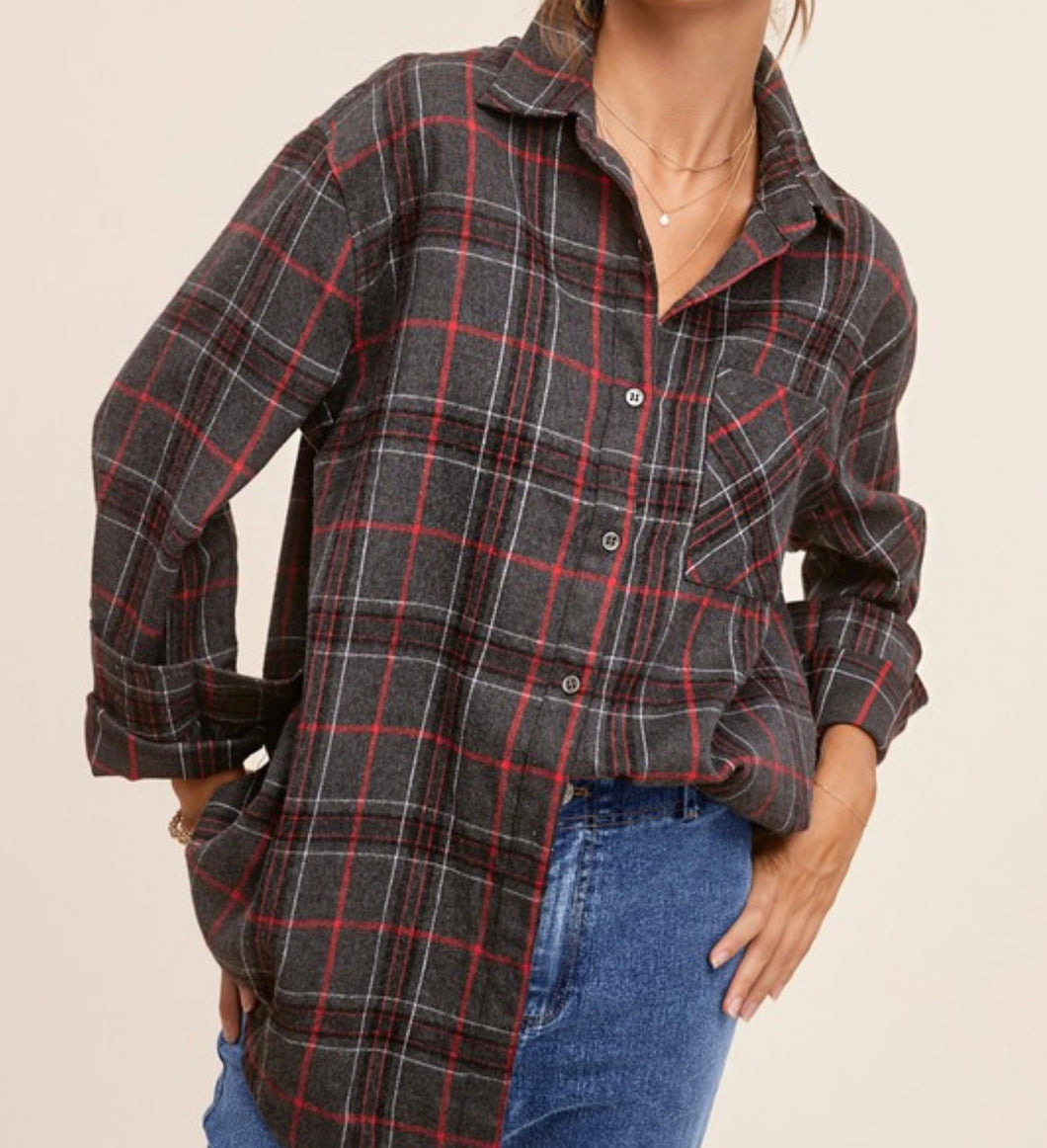 The Encore Plaid Button Up