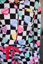 Load image into Gallery viewer, **PREORDER** Checkered Conversation Heart Pajamas
