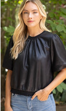 Load image into Gallery viewer, Banded Faux Leather Top
