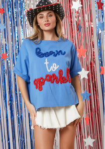 Born to Sparkle Lurex Top