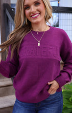Load image into Gallery viewer, The GRATEFUL Embossed Sweater
