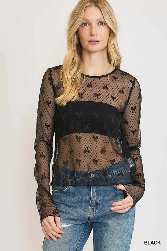 The Umgee Bow Mesh Top