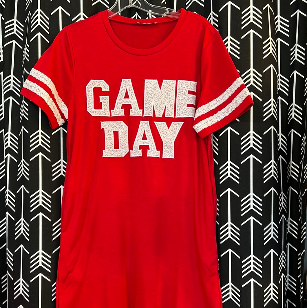 Game Day Sequin Tee Dress