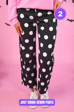 Load image into Gallery viewer, After Dark Polka Dot Denim
