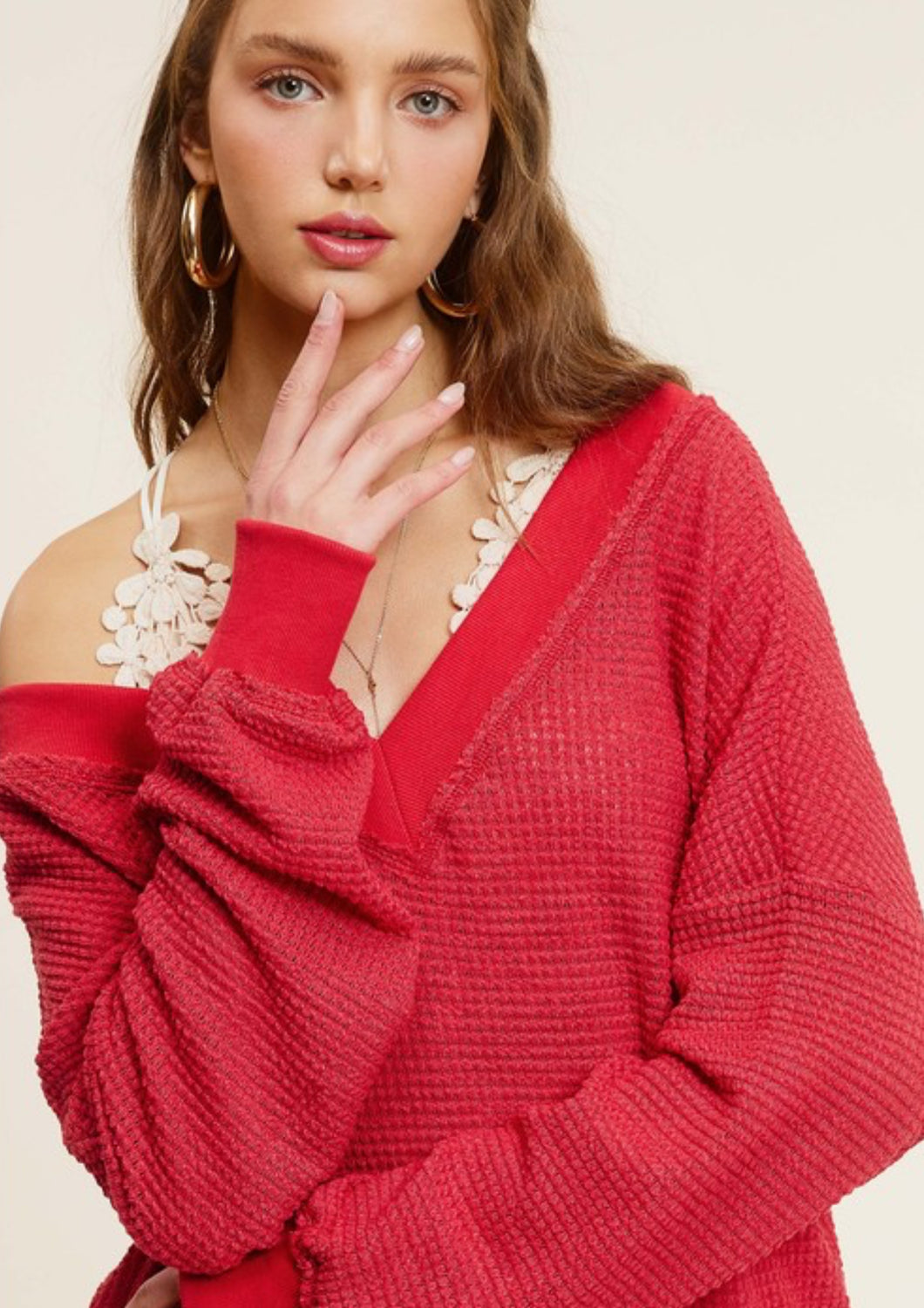 The Holly Waffle Top