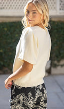 Load image into Gallery viewer, The Cream Knit Bubble Top
