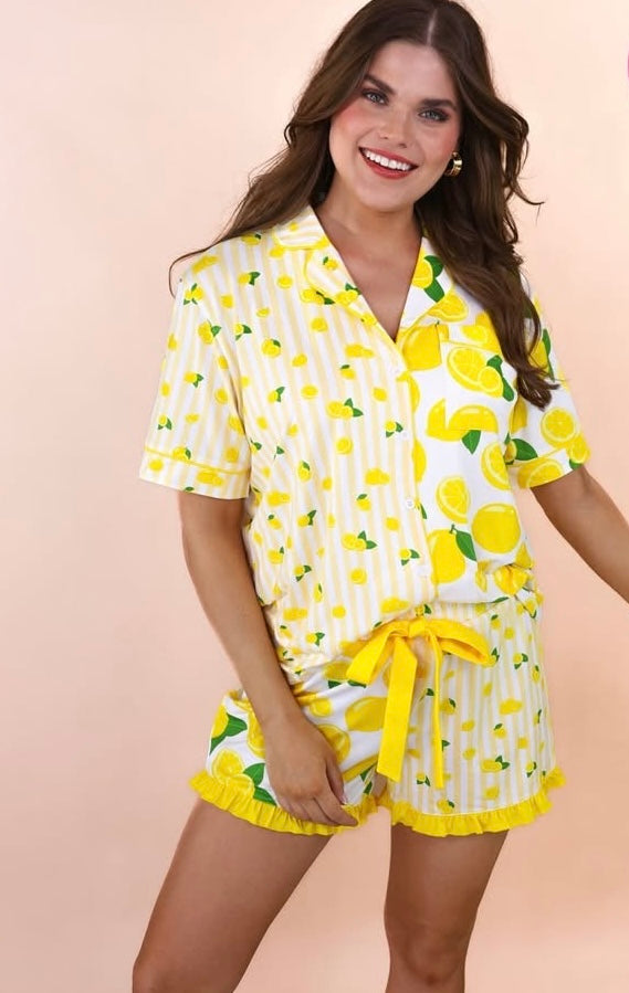 The Lemon Drop Ruffle Pajamas