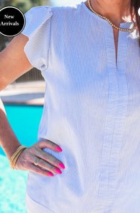 For The Record Pinstripe Top