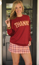 Load image into Gallery viewer, Thanks Plaid Patch pullover
