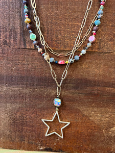 The Beaded Layer Star Necklace
