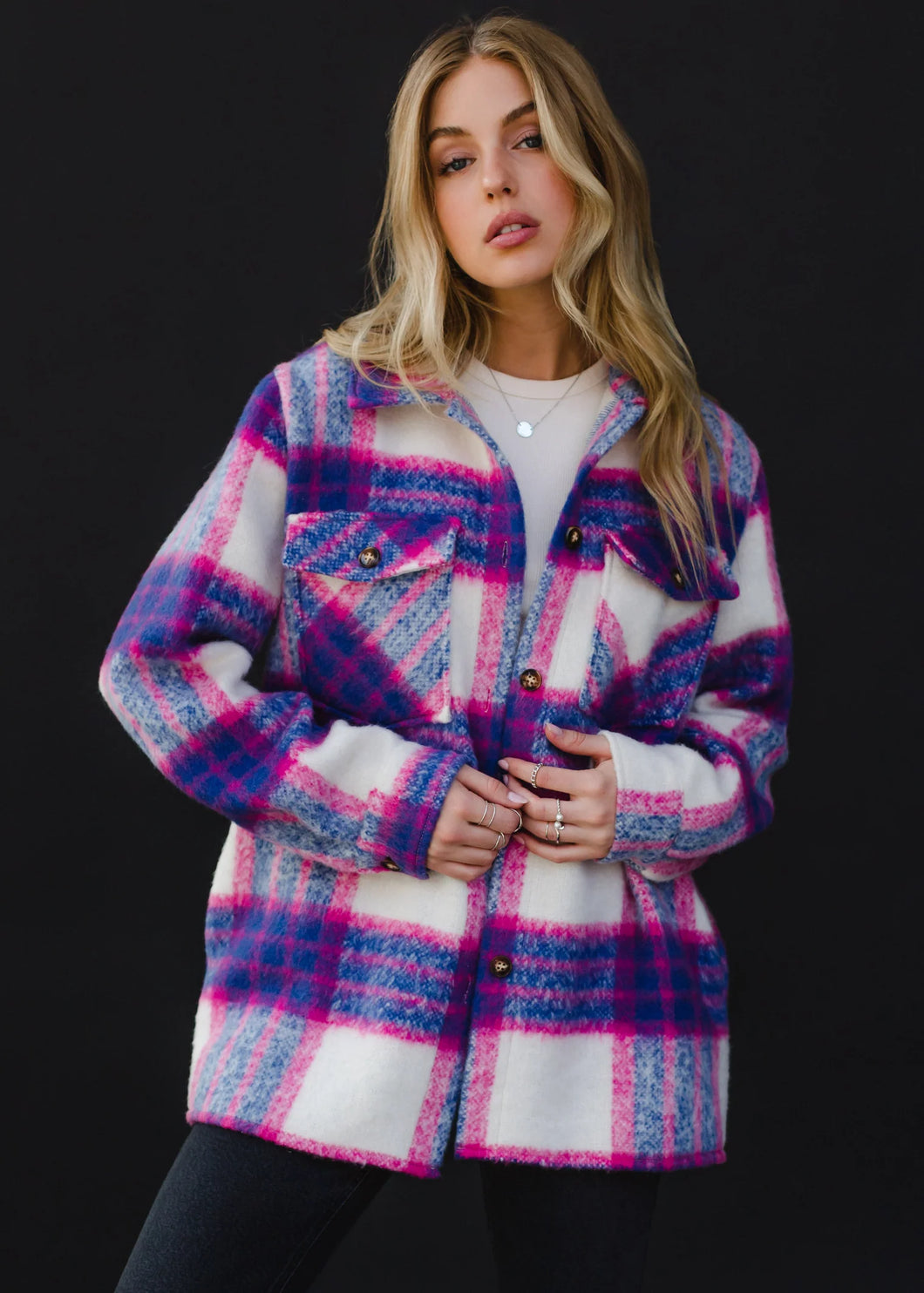 The Snowy Plaid Shacket