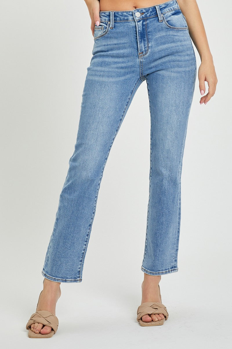 RISEN High Rise Ankle Slim Straight