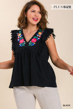 Load image into Gallery viewer, Plus Embroidery Flirt Tank
