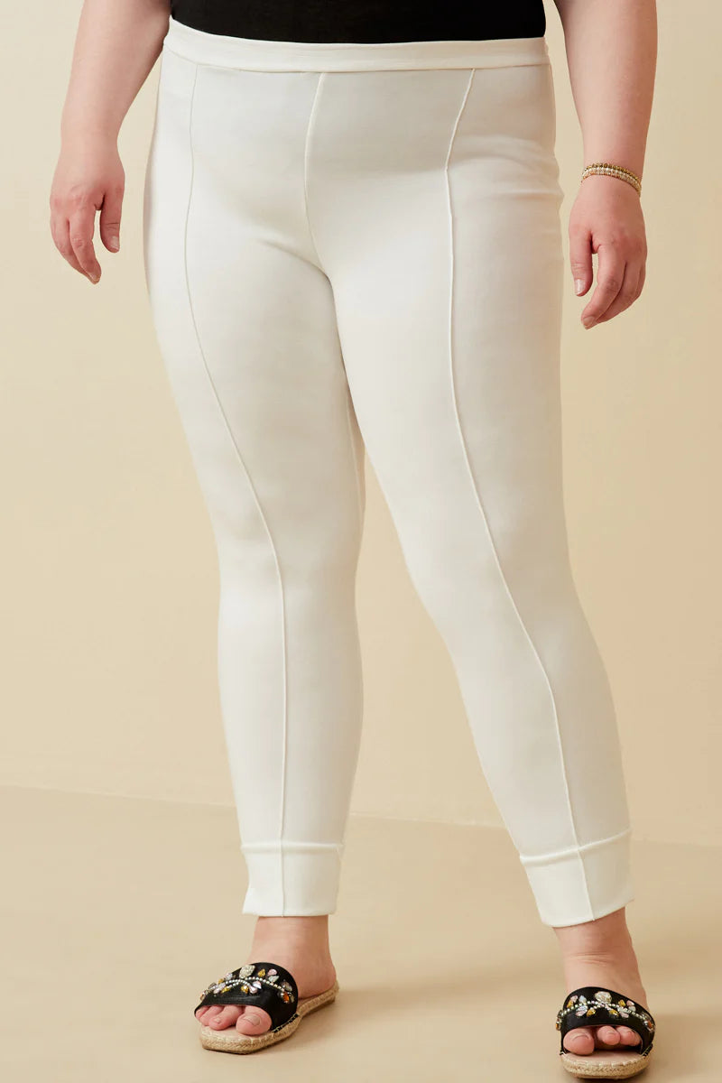 Plus Off White Ponte Legging