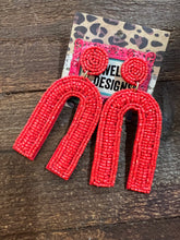 Load image into Gallery viewer, Beaded U Earrings
