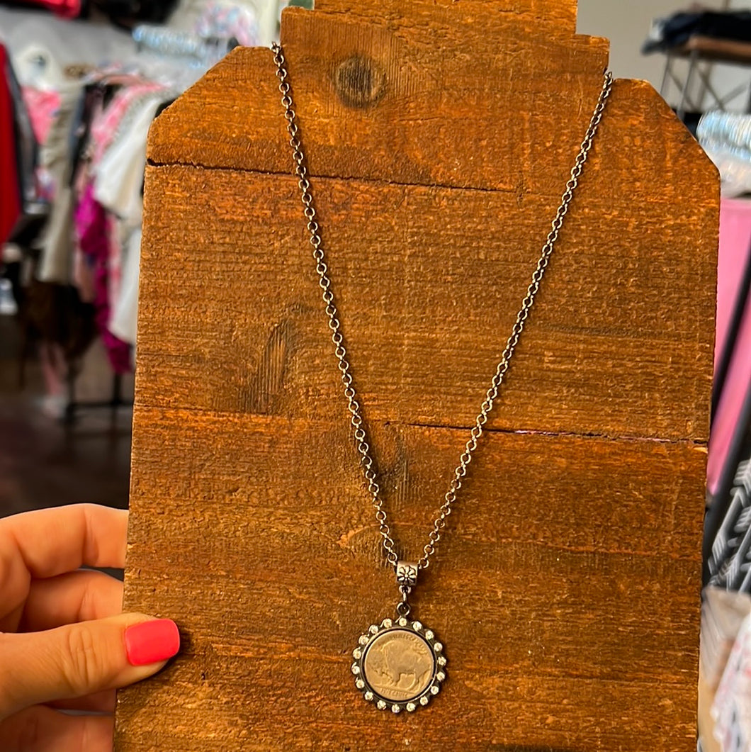 Simple Buffalo Coin Necklace