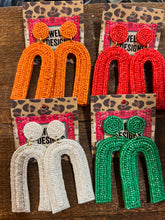 Load image into Gallery viewer, Beaded U Earrings
