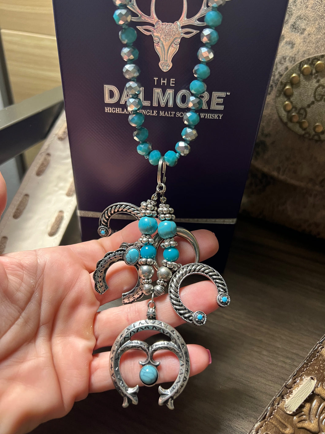 Long Turquoise Bead Western Necklace