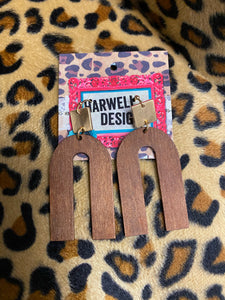 Rainbow Wood Earring