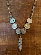 Load image into Gallery viewer, Indian Coin Feather Necklace
