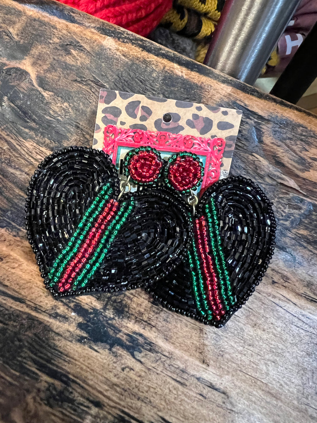 G Stripe Heart Earring