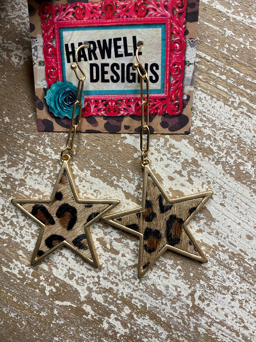 Cheetah Star Dangle Earrings