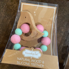 Load image into Gallery viewer, Nat. Wood/Silicone Teethers
