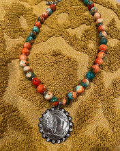 Load image into Gallery viewer, Orange Buffalo Coin Necklace
