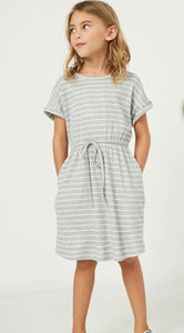 Girl's Grey Stripe Dress