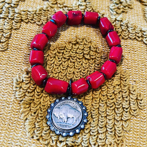 Red Quarry Buffalo Bracelet
