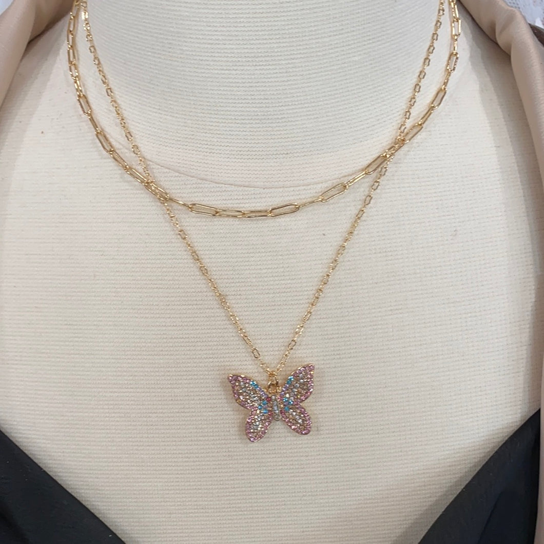 Layer Butterfly Necklace
