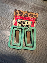 Load image into Gallery viewer, Wood Triple Square Earring
