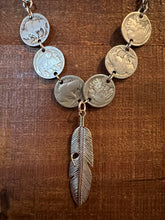 Load image into Gallery viewer, Indian Coin Feather Necklace
