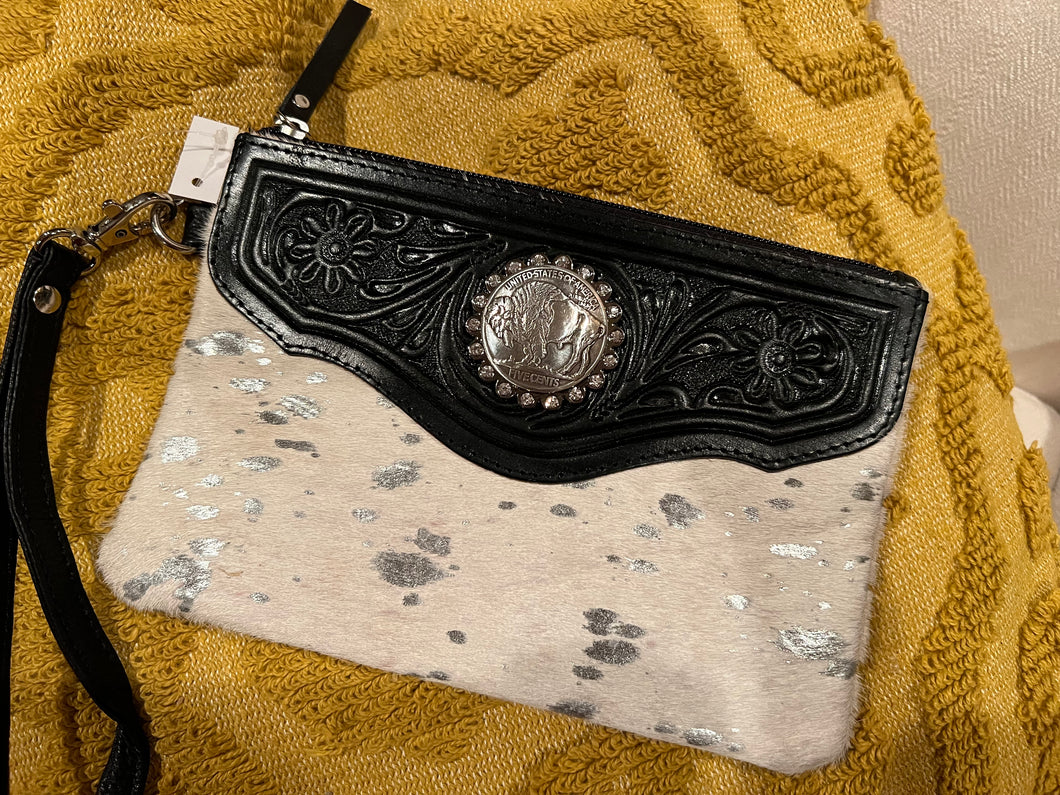 Leather Acid Coin Wristlet