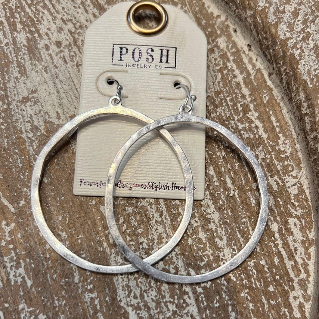 Matte Hammered Hoop