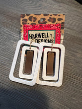 Load image into Gallery viewer, Wood Triple Square Earring
