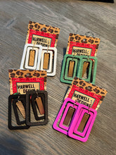 Load image into Gallery viewer, Wood Triple Square Earring
