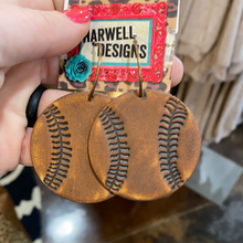 Load image into Gallery viewer, Leather Sport Ball Earring
