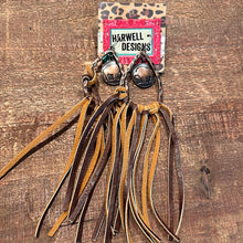Load image into Gallery viewer, Leather Coin Drop Earrings
