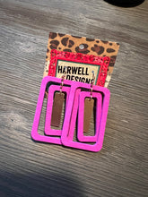 Load image into Gallery viewer, Wood Triple Square Earring
