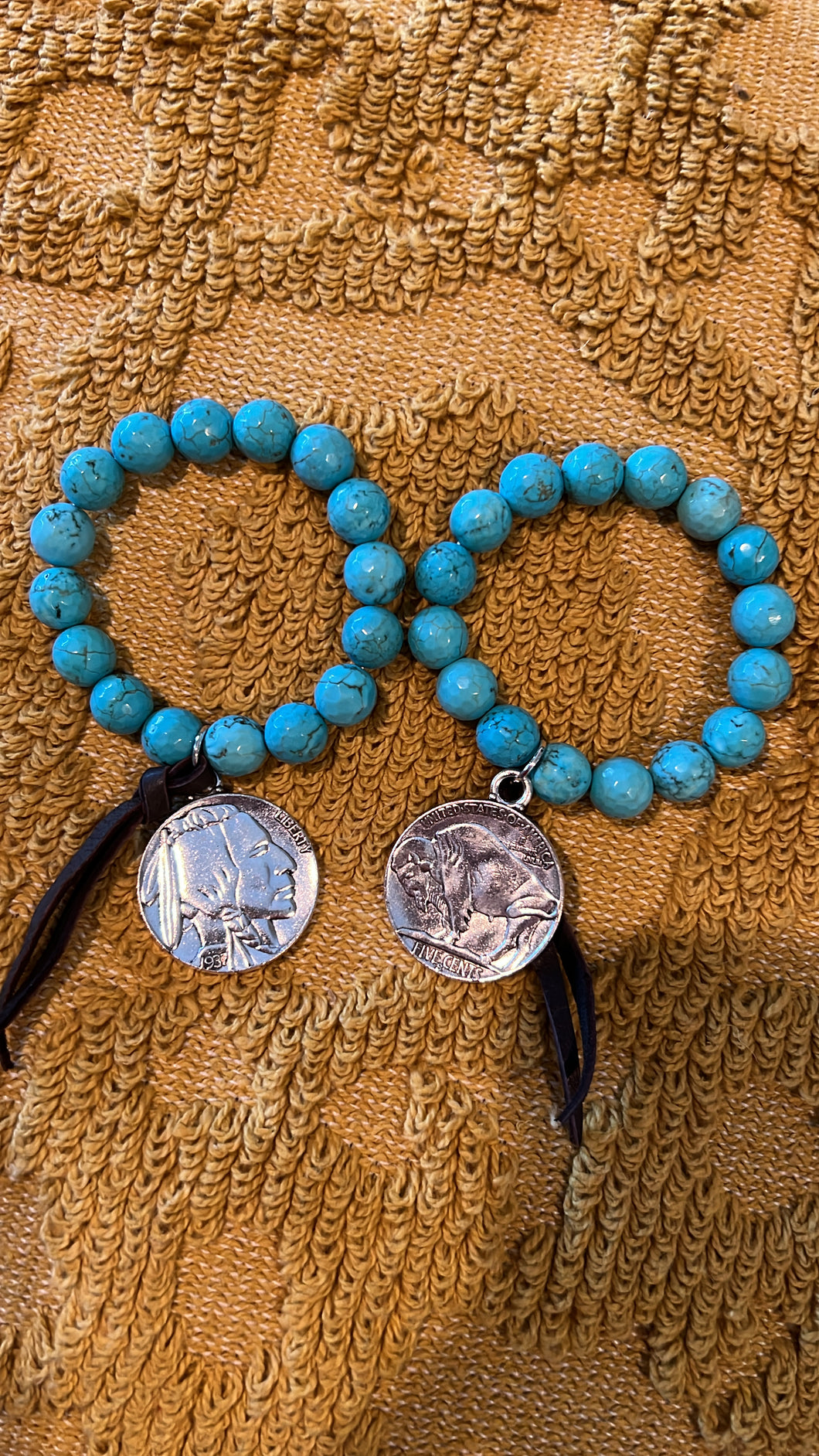 Turquoise Reversible Coin Bracelet