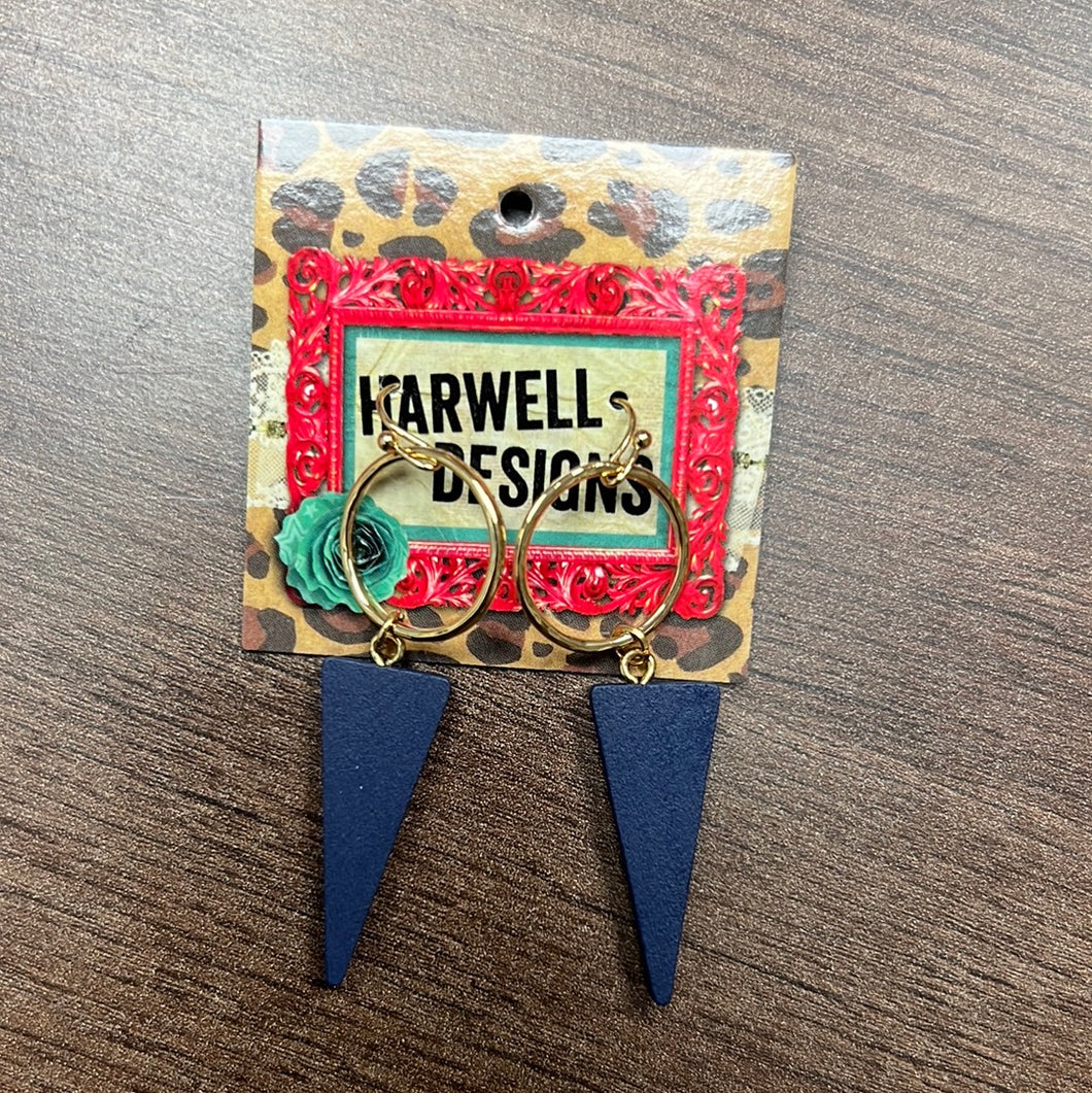 Navy Drop Earring