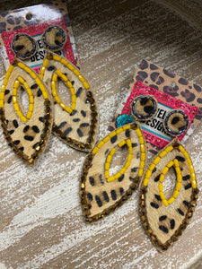 Leopard & Mustard Earring